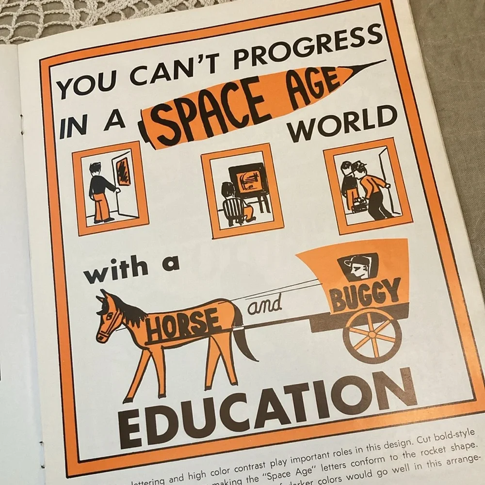 Vintage 1968 Classroom Bulletin Board Design Book With Color Graphics